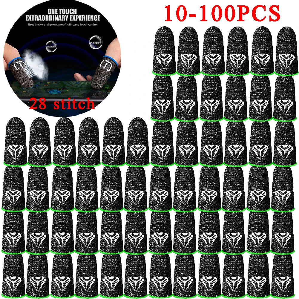 100-10PCS Finger Cover Game Controller for PUBG Sweatproof Anti-Slip Fingertip Cover Thumb Gloves for Mobile Game