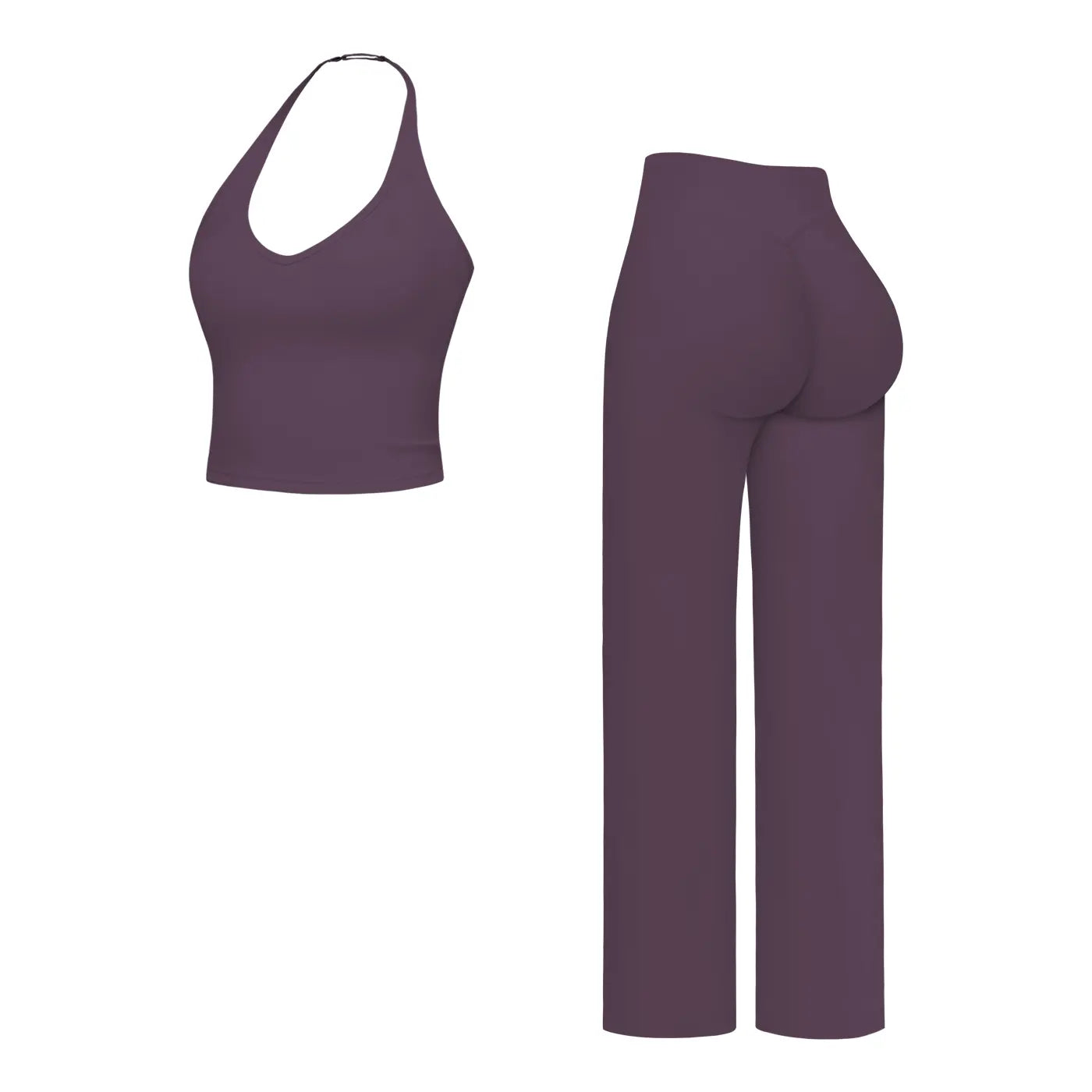 MFVIM Sporty Two-Piece Set Women’S Plain Crop Cami Top & Flare Leg Pants Sports Set, Sporty Casual Comfy Breathable Two-Piece Outfits for Yoga, Gym, Workout, Running, Gym Workout Clothes,Summerwins