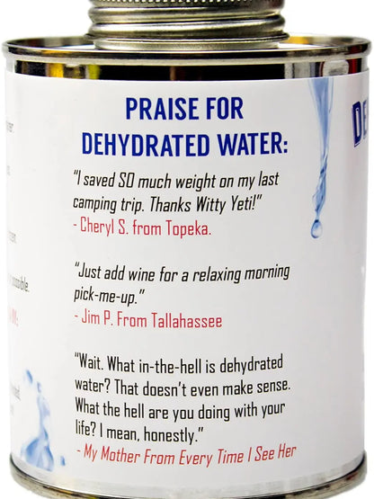 Witty Yeti Dehydrated Water 16Oz Can. New Formula! Essential Camping & Survival Supply. Funny Gag Gift & Adult Stocking Stuffer for Men & Women. Hilarious Novelty & Practical Joke.