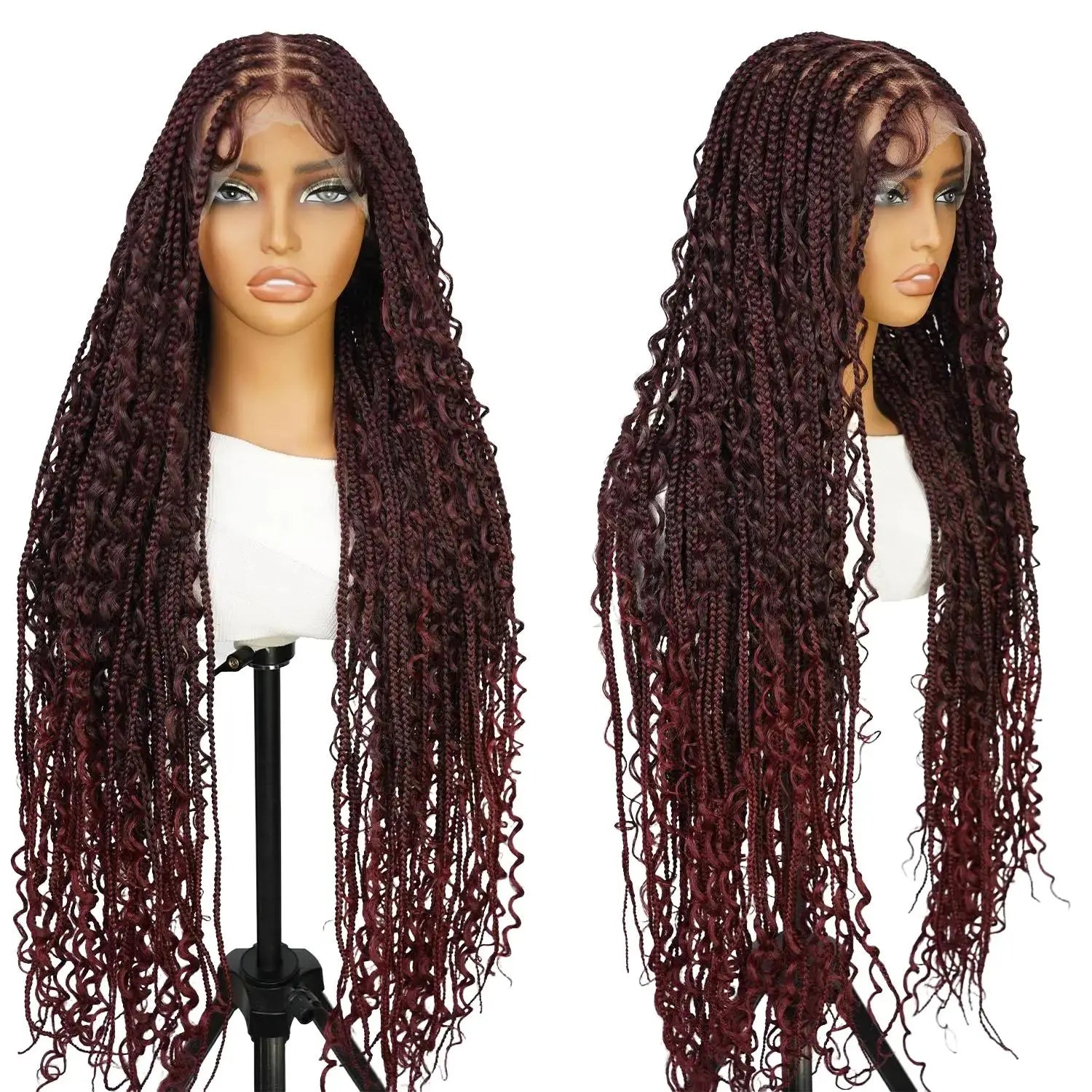 #T274/614 36 Inches Full Lace Premium Synthetic Fiber Bohemian Box Braided Wigs Knotless Supernova Hair Ash Blonde Wig DM to Pre-Cut Lace #Summervibes #Dealsforyoudays