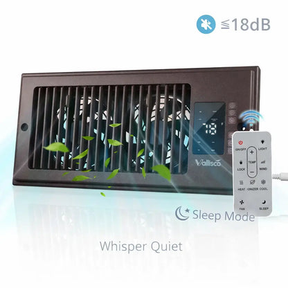 Father'S Day Register Booster Fan for 4” X 10” Register Holes, Window Fan, 10-Speed Quiet Ventilation Fan with Thermostat & Remote, Negative Ion Air Vent Booster, Enhances Airflow & Home Comfort Heating Circulation