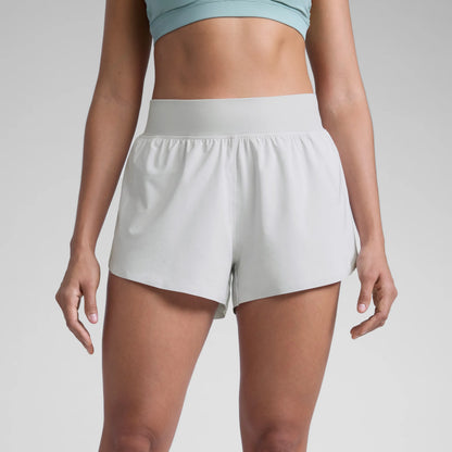 CRZ YOGA High Waisted Dolphin Athletic Running Shorts for Women 3" High Split Comfy Mesh Liner for Gym Workout Track