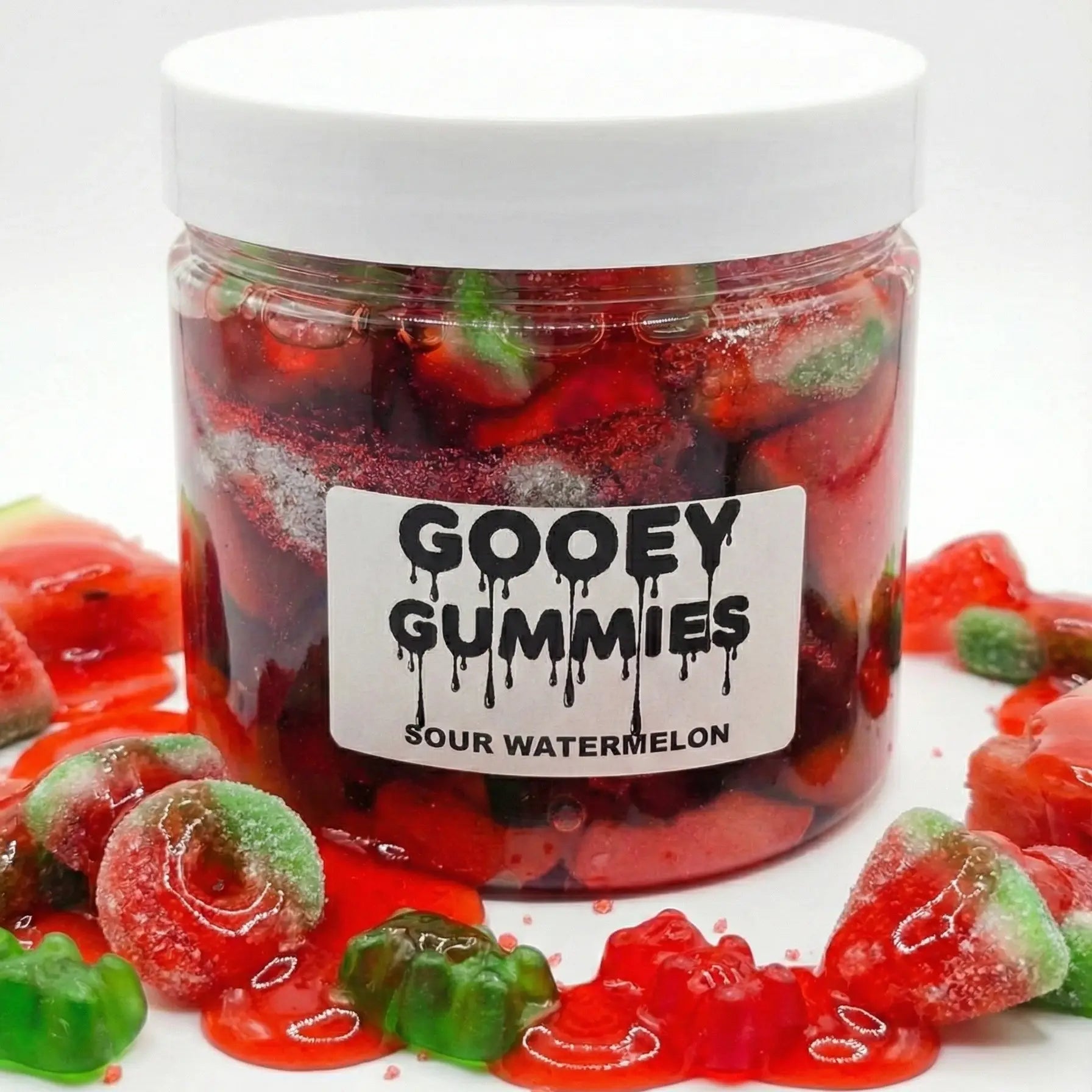 Gooey Gummies Sour Sticky Texture Ultimate Mix Gummies in Sour Oozie Liquid Sour Blue Raspberry Raz Wet Candy Snack Multiple Size & Flavors