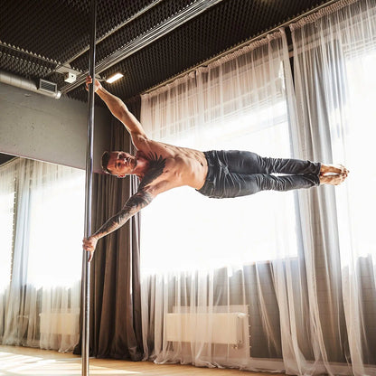 【Summerfinds】Vevor Professional Dancing Pole, , Spinning Static Dancing Pole Kit, Portable Removable Pole, 45Mm Heavy-Duty Stainless Steel Pole, Height Adjustable Fitness Pole, for Exercise Home Club Gym, Silver
