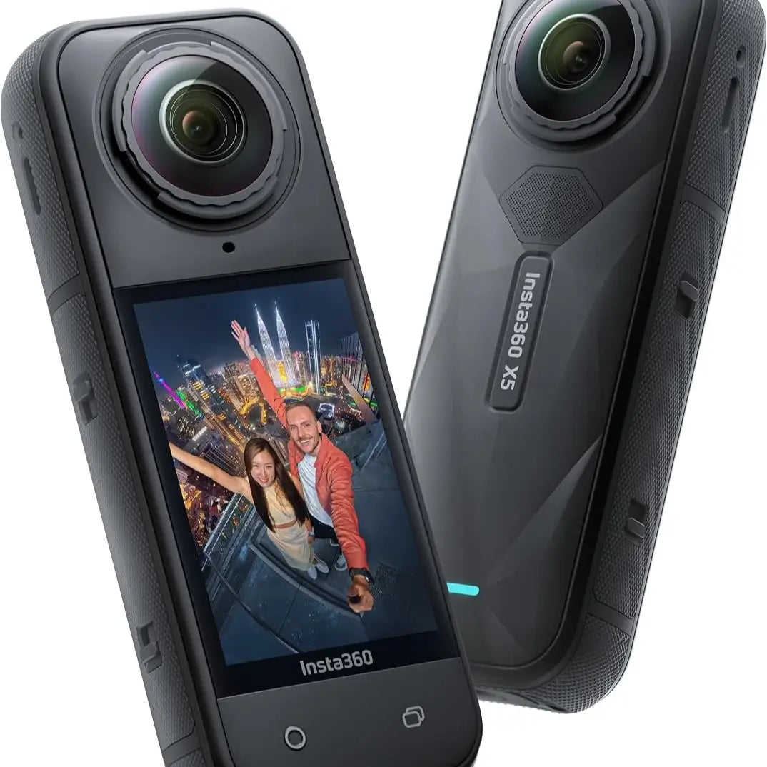 Insta360 X5 - Waterproof 8K 360° Action Camera, Leading Low Light, Invisible Selfie Stick Effect, Rugged and Replaceable Lens, 3-Hour Battery, Built-In Wind Guard, Stabilization, Triple AI Chip Design