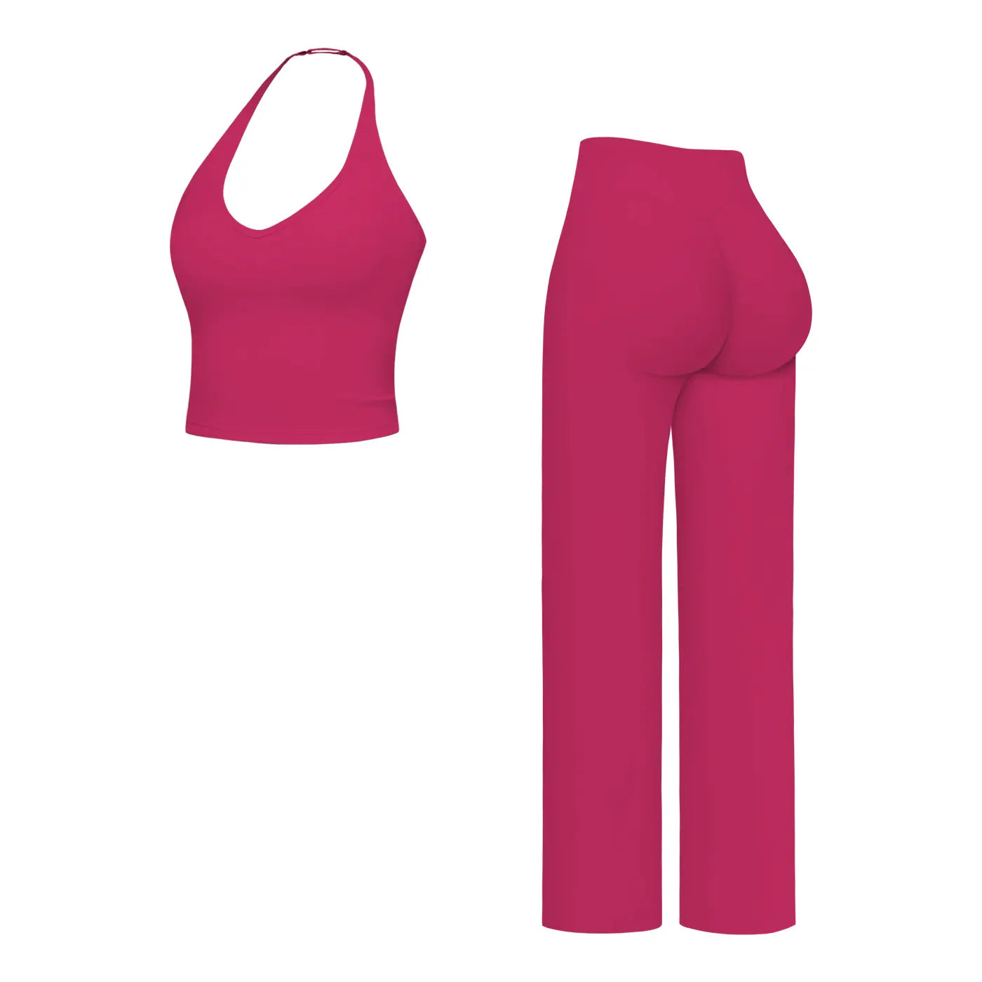 MFVIM Sporty Two-Piece Set Women’S Plain Crop Cami Top & Flare Leg Pants Sports Set, Sporty Casual Comfy Breathable Two-Piece Outfits for Yoga, Gym, Workout, Running, Gym Workout Clothes,Summerwins