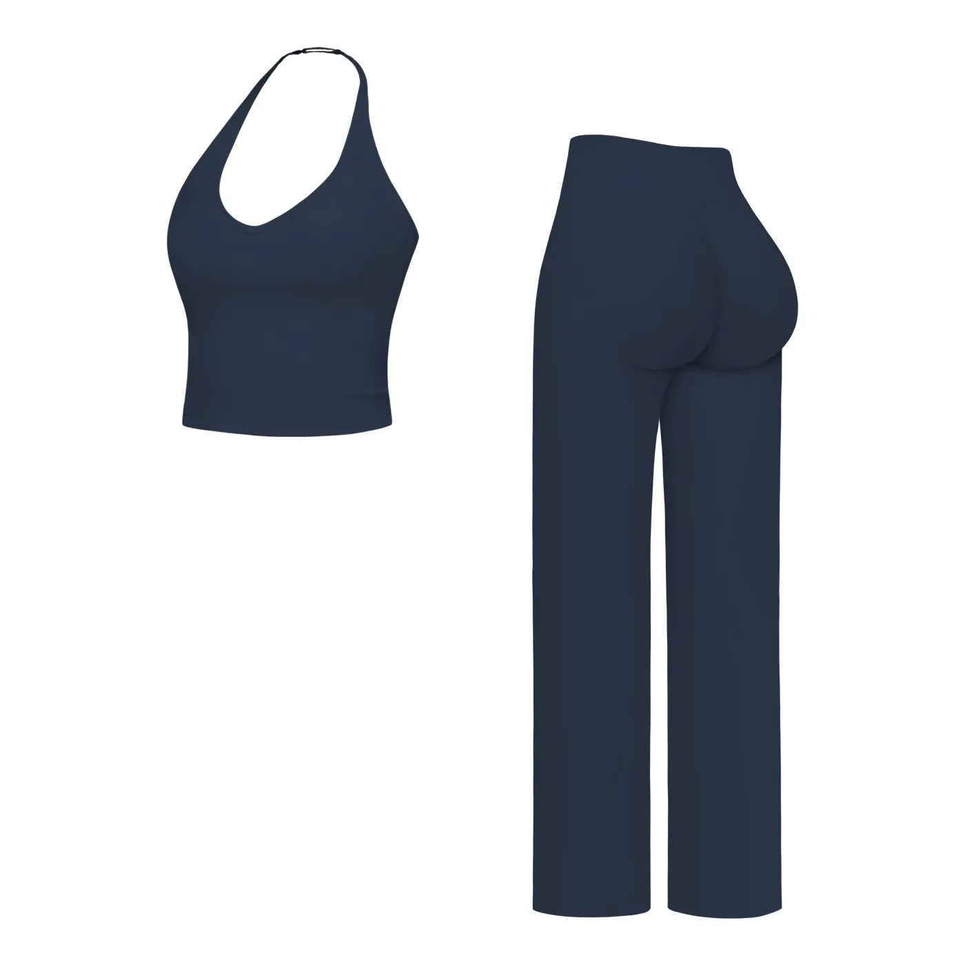 MFVIM Sporty Two-Piece Set Women’S Plain Crop Cami Top & Flare Leg Pants Sports Set, Sporty Casual Comfy Breathable Two-Piece Outfits for Yoga, Gym, Workout, Running, Gym Workout Clothes,Summerwins