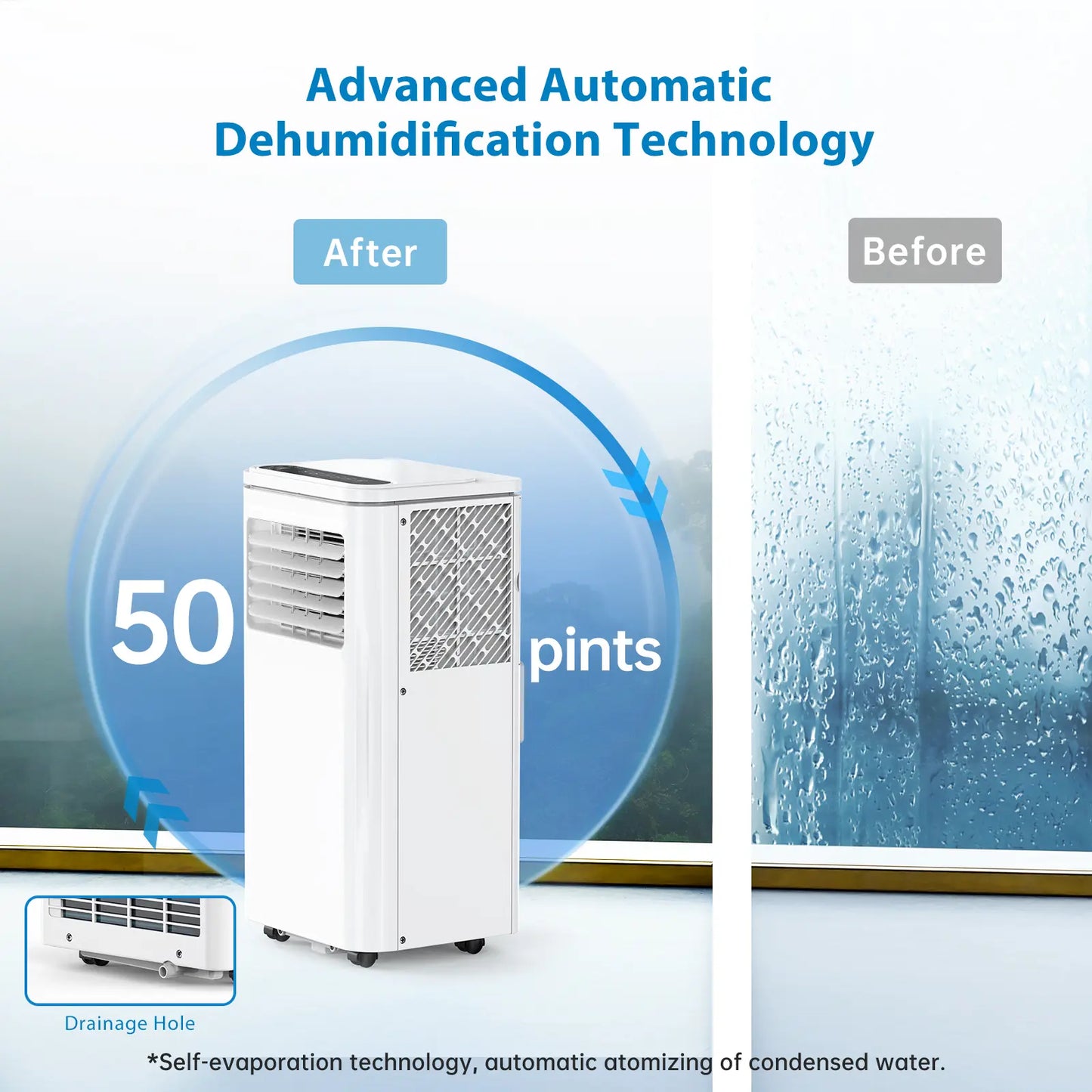 Garvee 14K/10K/8K BTU Portable Air Conditioner - 4-in-1 Cooling Unit with Dehumidifier, Fan, LED/LCD Display, Remote Control, 24-Hour Timer, 4-Way Swing, 360° Wheels, and Window Kit for Home and Office Use