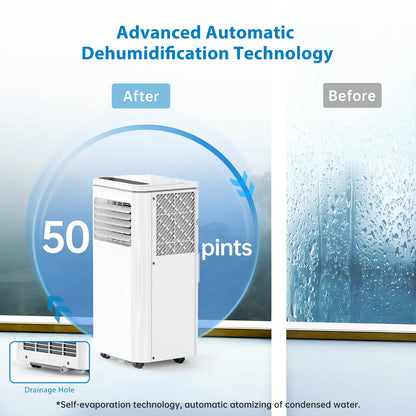 Garvee 14K/10K/8K BTU Portable Air Conditioner - 4-in-1 Cooling Unit with Dehumidifier, Fan, LED/LCD Display, Remote Control, 24-Hour Timer, 4-Way Swing, 360° Wheels, and Window Kit for Home and Office Use