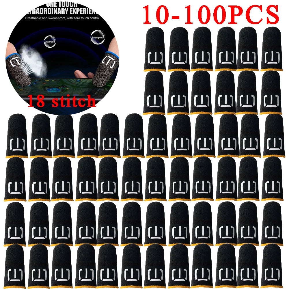 100-10PCS Finger Cover Game Controller for PUBG Sweatproof Anti-Slip Fingertip Cover Thumb Gloves for Mobile Game