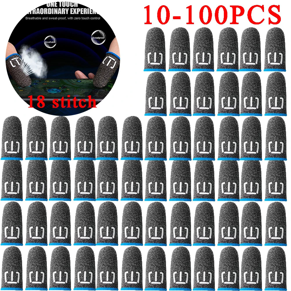100-10PCS Finger Cover Game Controller for PUBG Sweatproof Anti-Slip Fingertip Cover Thumb Gloves for Mobile Game