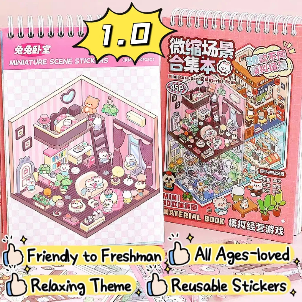 [Telado 1.0-13.0 Sticker Scene Books List] Most Loved 3D Sticker Scene Books, DIY Decorative Stickers for Crafting, Puzzle Stickers, Cute Cartoon Stickers, Creative Stickers for Scrapbooking, Journal Making, Toys & Hobbies