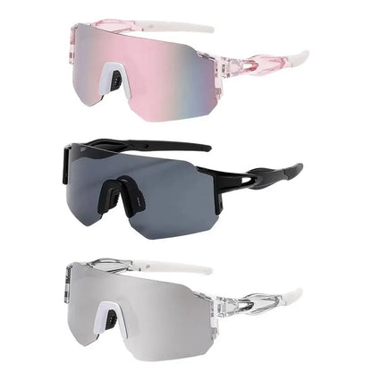 Wraparound Sports Eyeglasses - Men'S & Women'S 3-Lens UV400 Sun Protection Eyewear, Windproof Mountain Bike Glasses, MTB Sunglasses for Outdoor Cycling, Fishing