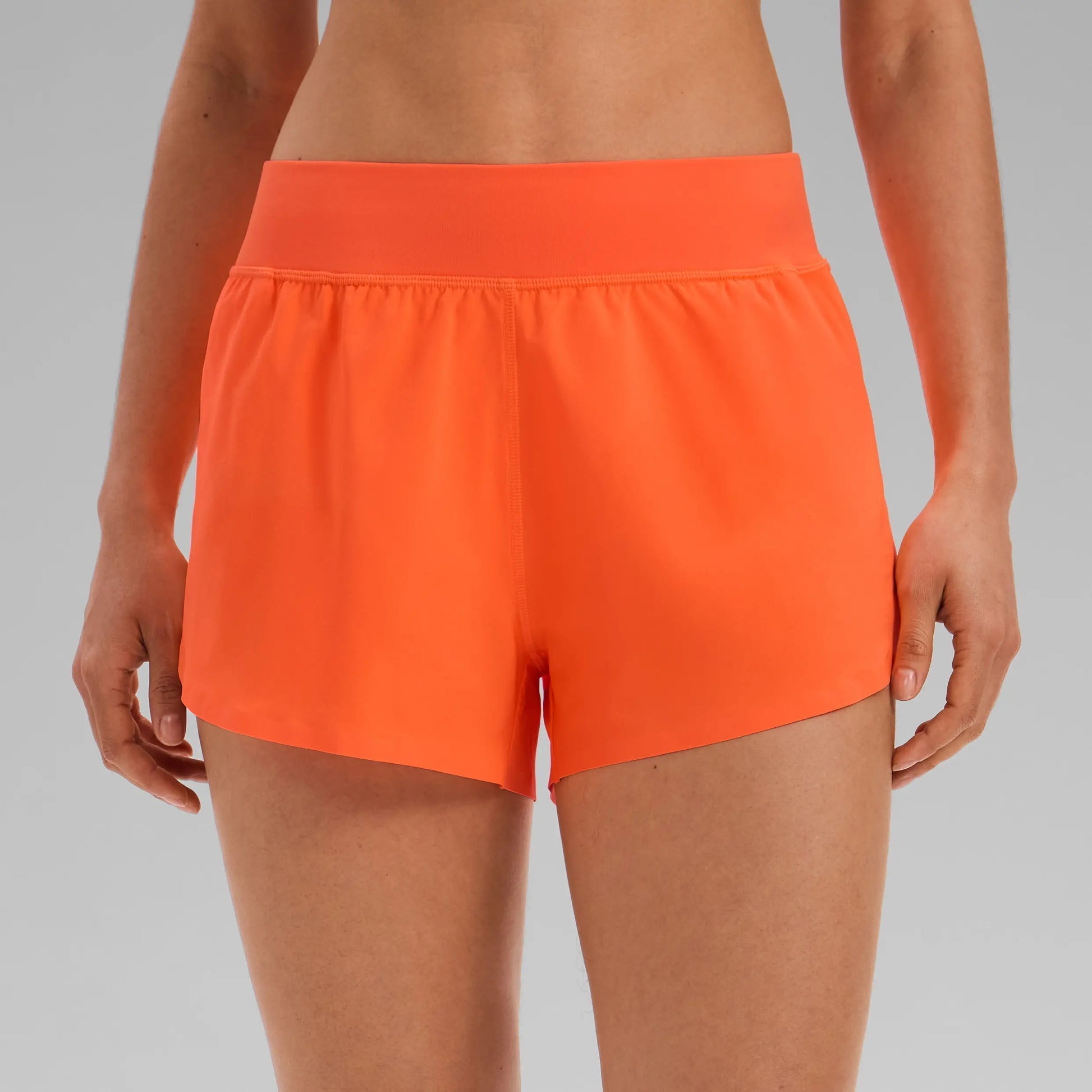 CRZ YOGA High Waisted Dolphin Athletic Running Shorts for Women 3" High Split Comfy Mesh Liner for Gym Workout Track