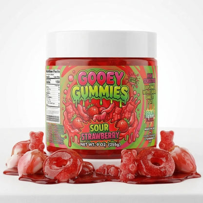 Gooey Gummies Sour Sticky Texture Ultimate Mix Gummies in Sour Oozie Liquid Sour Blue Raspberry Raz Wet Candy Snack Multiple Size & Flavors