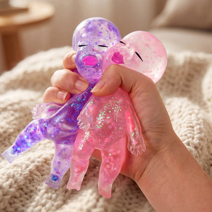 JOYIN 1PCS/3PCS Baby Stress Relief Toys, Baby Glitter Squishy Toys, Slow Rising Toys for Kids & Adults, Anxiety Relief Fidget Sensory Toy, Soft Squeeze Decompression Dough for Adults Gifts, Party Favors, Office Desk Decorations