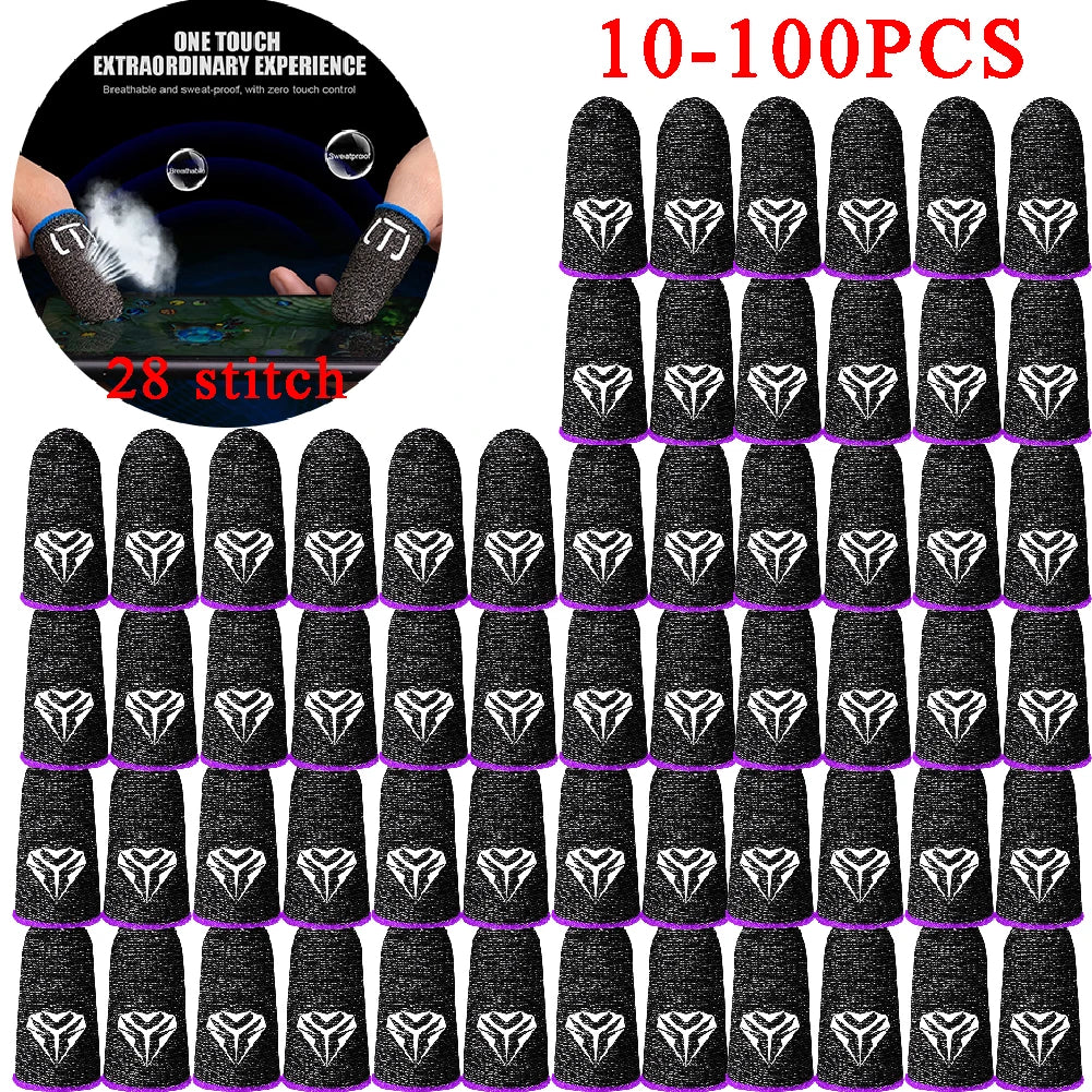 100-10PCS Finger Cover Game Controller for PUBG Sweatproof Anti-Slip Fingertip Cover Thumb Gloves for Mobile Game