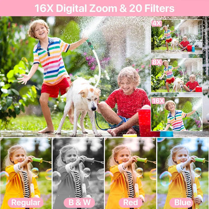 2026 Portable Mini Digital Camera - FHD Point-And-Shoot, 16X Digital Zoom, Anti-Shake, Self-Timer, USB Rechargeable, 32GB SD Card, Wrist Strap, Chip-Equipped Gadgets for Purse, Teen Boy Girl Gift, Cool Stuff for Daily Photography #Summervibes