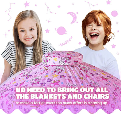 SKYWIN Air Tent Fort Large Playhouse for Kids - Inflatable Fort Sets up Away in Seconds (Fan NOT Included) Kids Play Tent Toys Baby