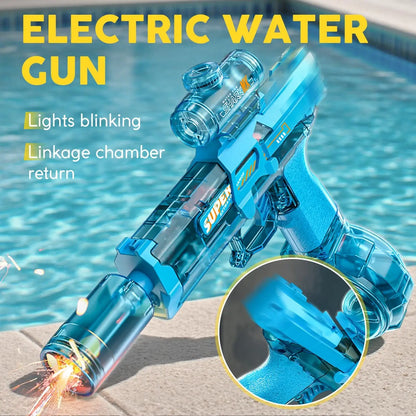 Ultimate Battle Water Blaster Powerful Electric Water Gun, Automatic Squirt Blaster with Glowing Muzzle 320Cc High Capacity, up to 32 FT Range, Outdoor Summer Party Toy Outdoorfun for Adults &Kids Toys #Summervibes