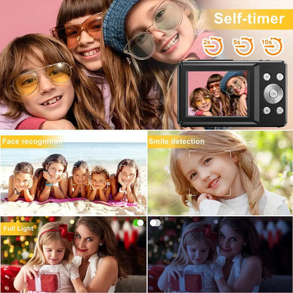 2026 Portable Mini Digital Camera - FHD Point-And-Shoot, 16X Digital Zoom, Anti-Shake, Self-Timer, USB Rechargeable, 32GB SD Card, Wrist Strap, Chip-Equipped Gadgets for Purse, Teen Boy Girl Gift, Cool Stuff for Daily Photography #Summervibes