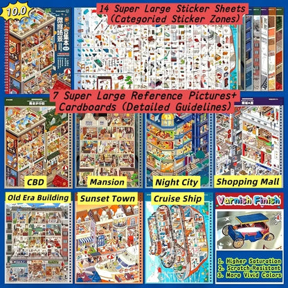 [Telado 1.0-13.0 Sticker Scene Books List] Most Loved 3D Sticker Scene Books, DIY Decorative Stickers for Crafting, Puzzle Stickers, Cute Cartoon Stickers, Creative Stickers for Scrapbooking, Journal Making, Toys & Hobbies