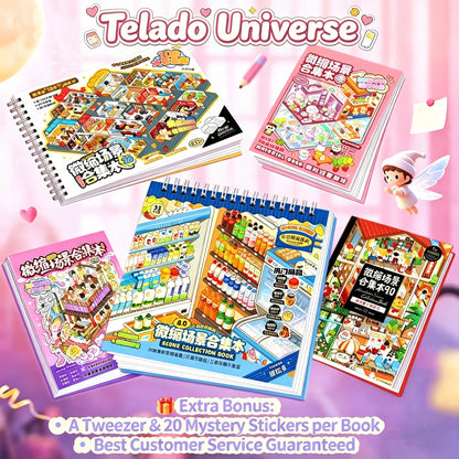 [Telado 1.0-13.0 Sticker Scene Books List] Most Loved 3D Sticker Scene Books, DIY Decorative Stickers for Crafting, Puzzle Stickers, Cute Cartoon Stickers, Creative Stickers for Scrapbooking, Journal Making, Toys & Hobbies