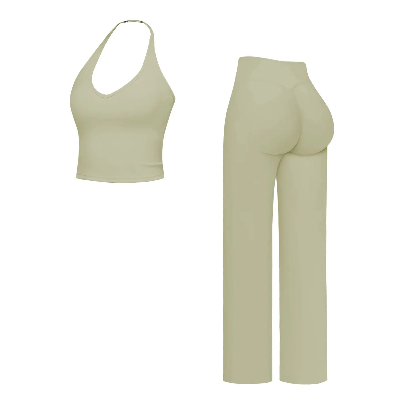 MFVIM Sporty Two-Piece Set Women’S Plain Crop Cami Top & Flare Leg Pants Sports Set, Sporty Casual Comfy Breathable Two-Piece Outfits for Yoga, Gym, Workout, Running, Gym Workout Clothes,Summerwins