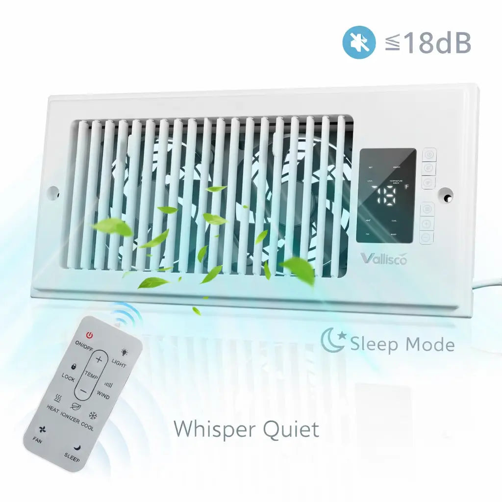 Father'S Day Register Booster Fan for 4” X 10” Register Holes, Window Fan, 10-Speed Quiet Ventilation Fan with Thermostat & Remote, Negative Ion Air Vent Booster, Enhances Airflow & Home Comfort Heating Circulation