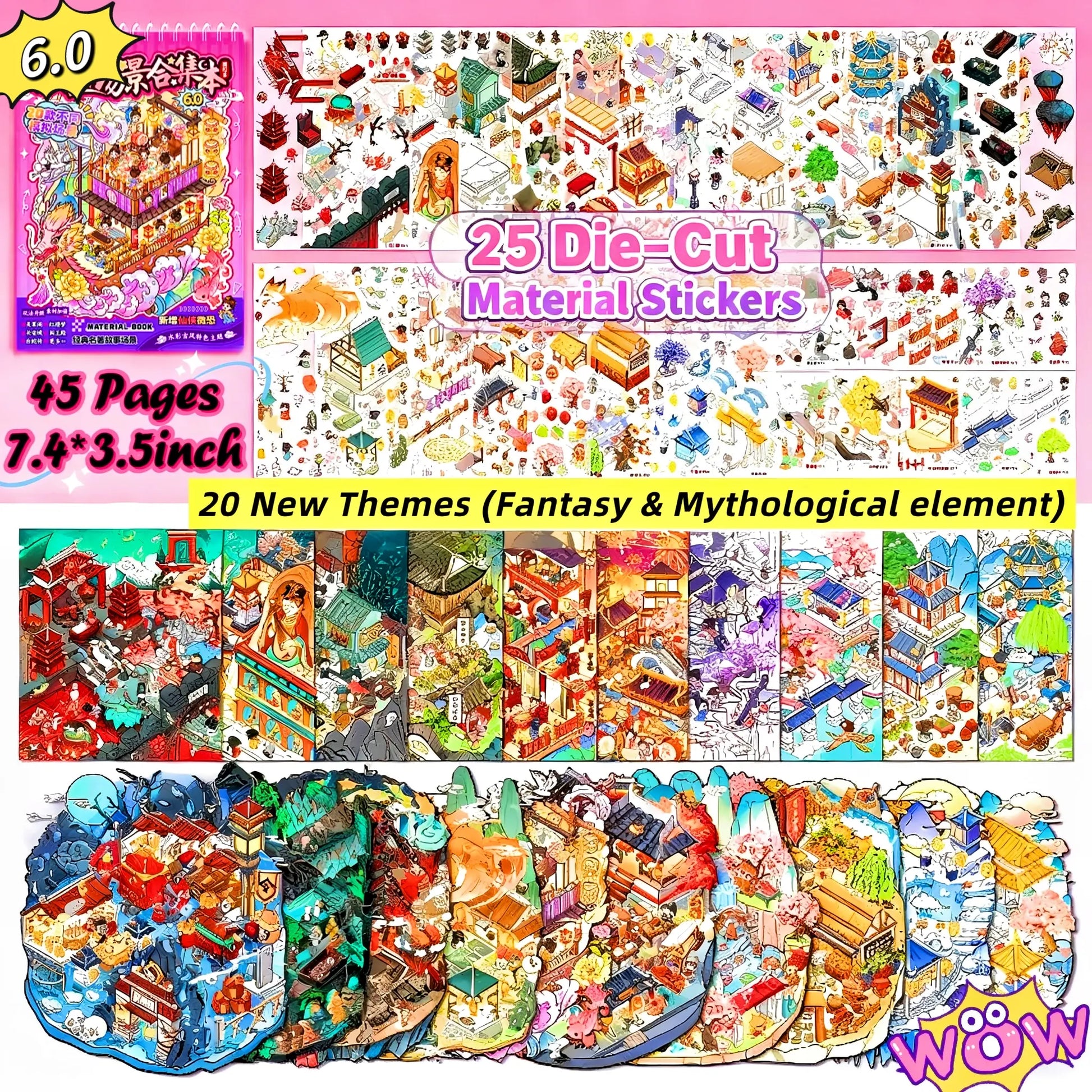 [Telado 1.0-13.0 Sticker Scene Books List] Most Loved 3D Sticker Scene Books, DIY Decorative Stickers for Crafting, Puzzle Stickers, Cute Cartoon Stickers, Creative Stickers for Scrapbooking, Journal Making, Toys & Hobbies