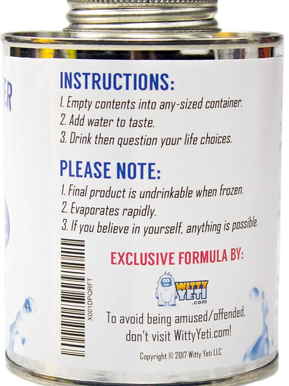 Witty Yeti Dehydrated Water 16Oz Can. New Formula! Essential Camping & Survival Supply. Funny Gag Gift & Adult Stocking Stuffer for Men & Women. Hilarious Novelty & Practical Joke.