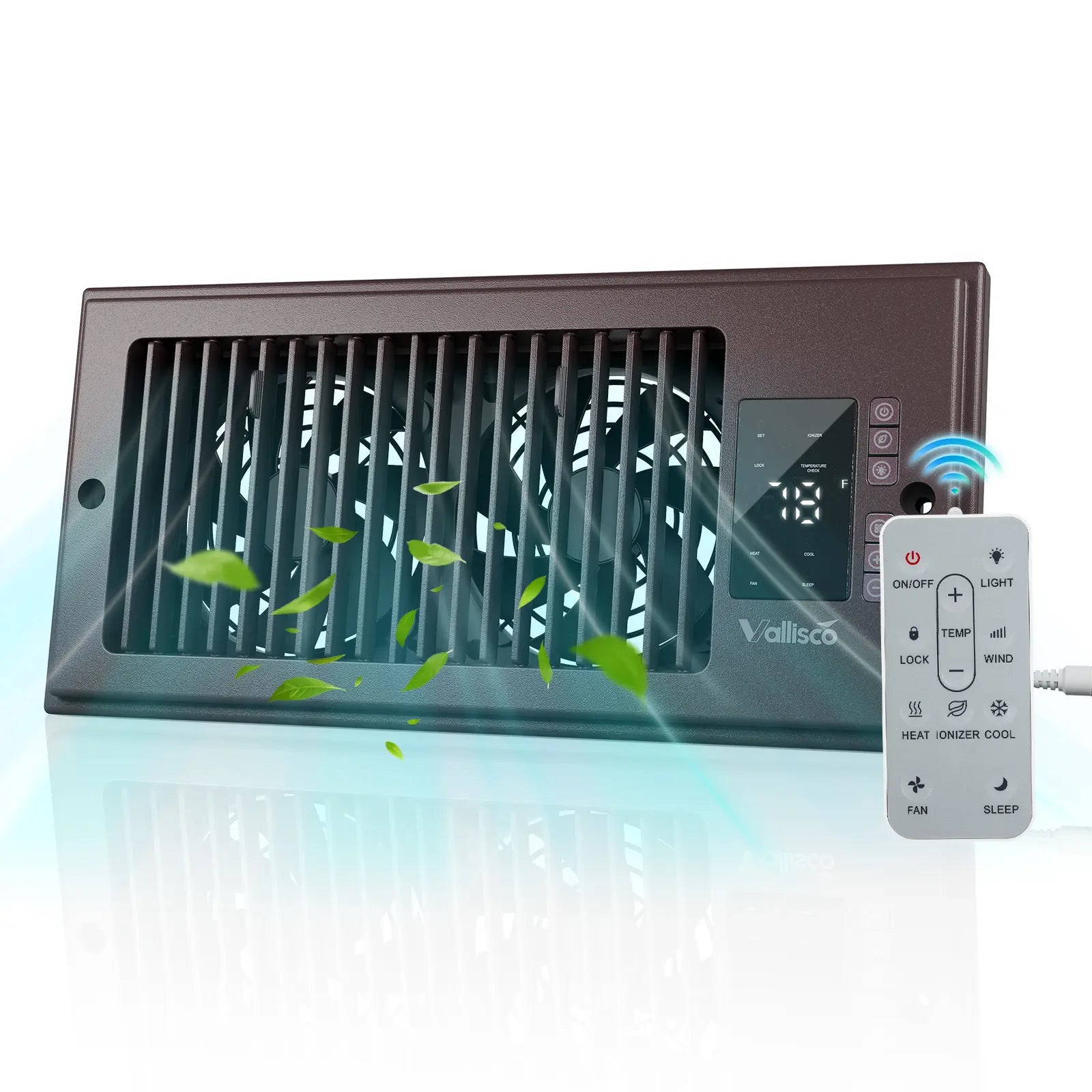 Father'S Day Register Booster Fan for 4” X 10” Register Holes, Window Fan, 10-Speed Quiet Ventilation Fan with Thermostat & Remote, Negative Ion Air Vent Booster, Enhances Airflow & Home Comfort Heating Circulation