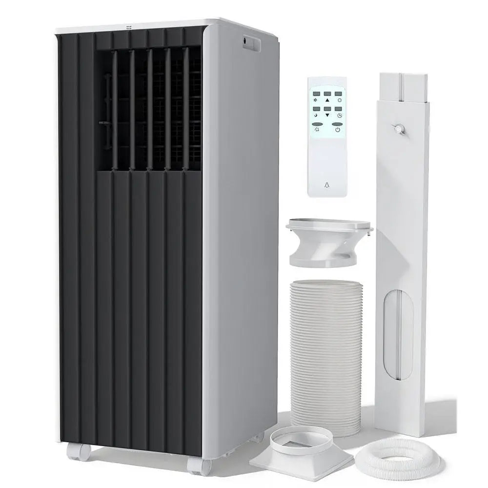 Garvee 14K/10K/8K BTU Portable Air Conditioner - 4-in-1 Cooling Unit with Dehumidifier, Fan, LED/LCD Display, Remote Control, 24-Hour Timer, 4-Way Swing, 360° Wheels, and Window Kit for Home and Office Use