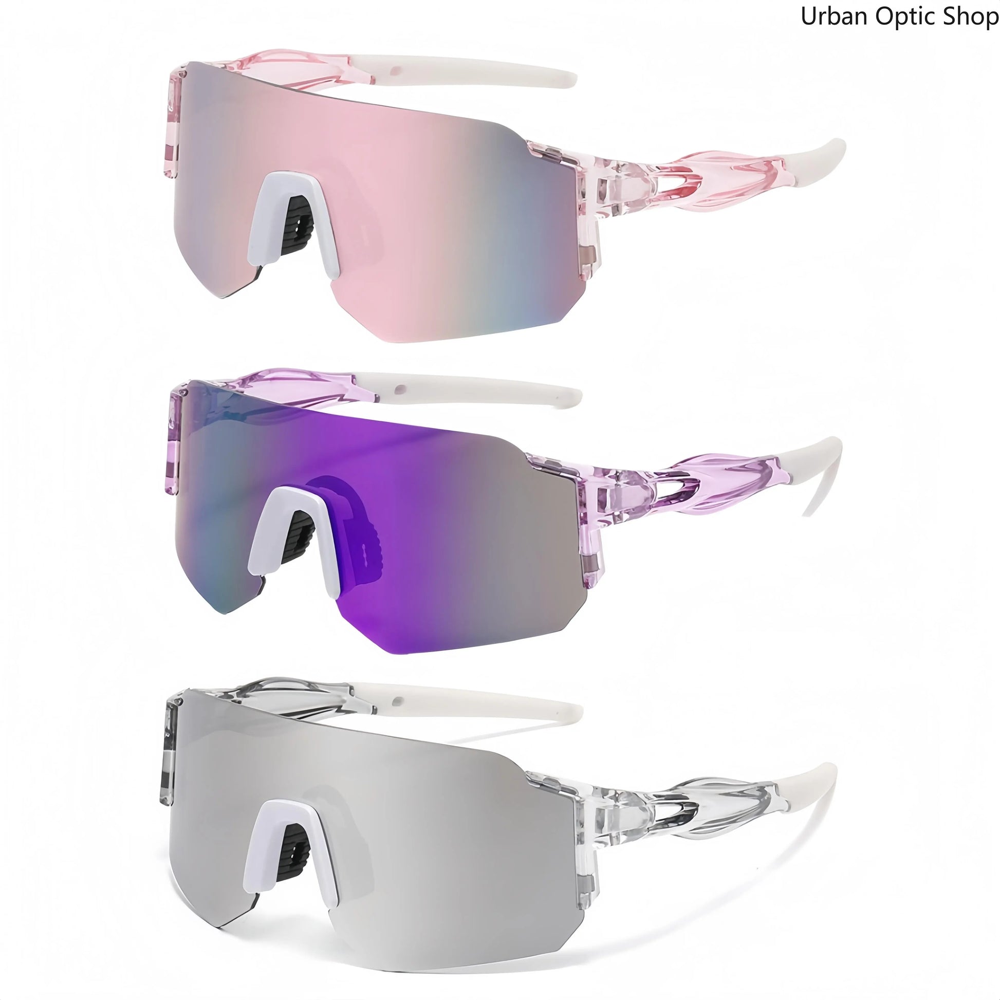 Wraparound Sports Eyeglasses - Men'S & Women'S 3-Lens UV400 Sun Protection Eyewear, Windproof Mountain Bike Glasses, MTB Sunglasses for Outdoor Cycling, Fishing
