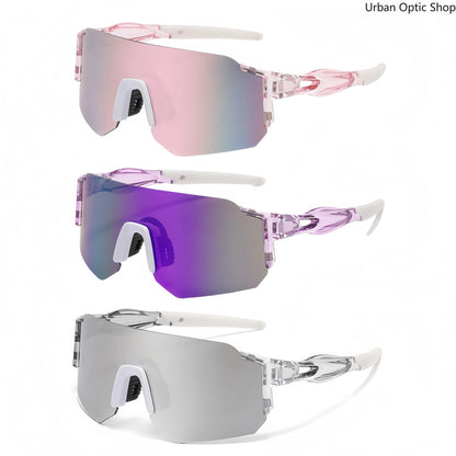 Wraparound Sports Eyeglasses - Men'S & Women'S 3-Lens UV400 Sun Protection Eyewear, Windproof Mountain Bike Glasses, MTB Sunglasses for Outdoor Cycling, Fishing