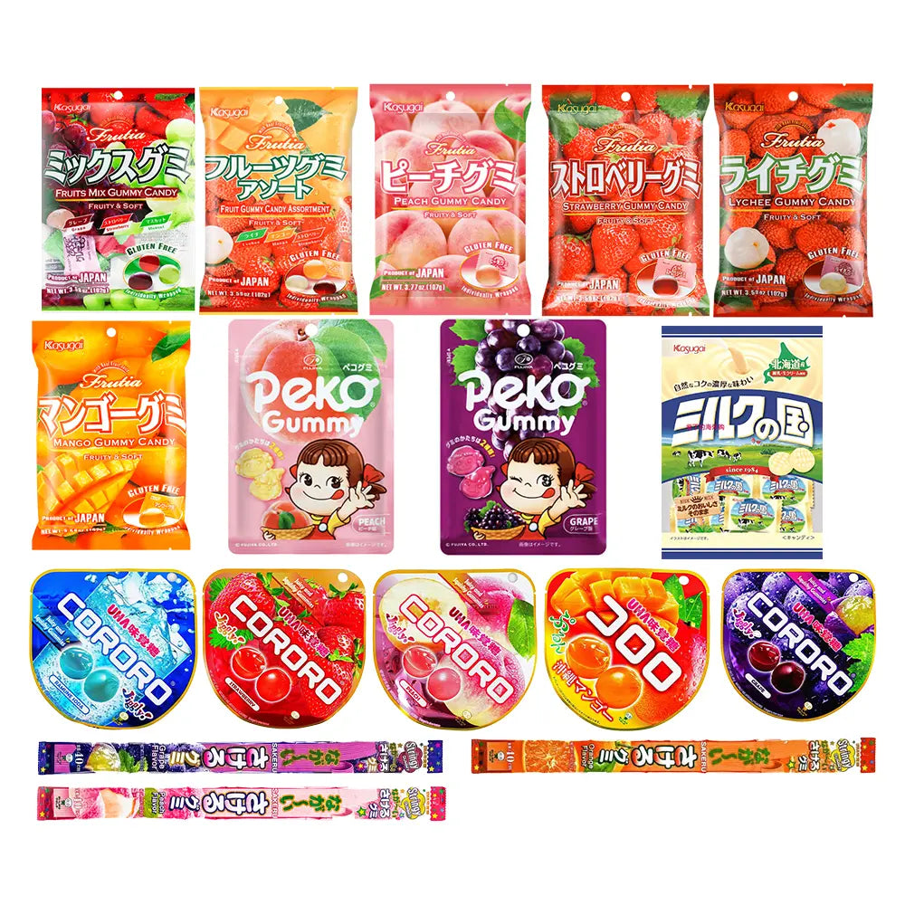 Asian Snack Box | 15 Full-Size Japanese Korean Chinese Snacks & Drinks Dessert Candy