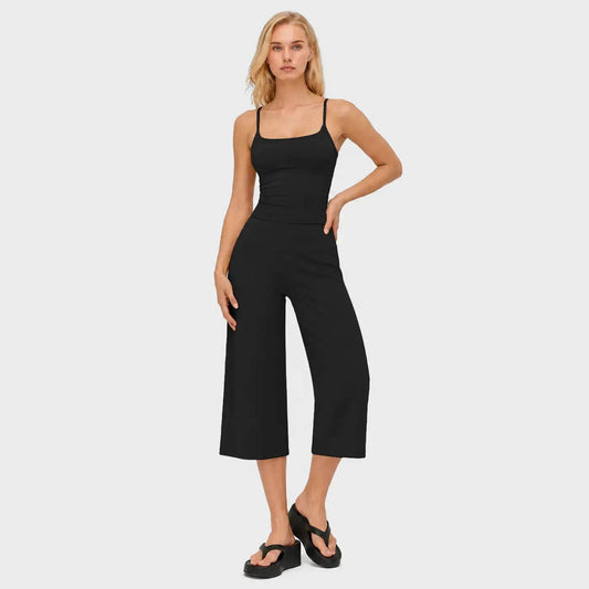 MFVIM Women'S 2-Piece Athleisure Fitness Clothes - Slimming Camisole Yoga Tank Top, High-Waisted Quick-Dry Slim-Fit Mid-Length Shorts, Multifunctional Casual Sports Wear Set for Gym, Outdoor Running,Summerwins