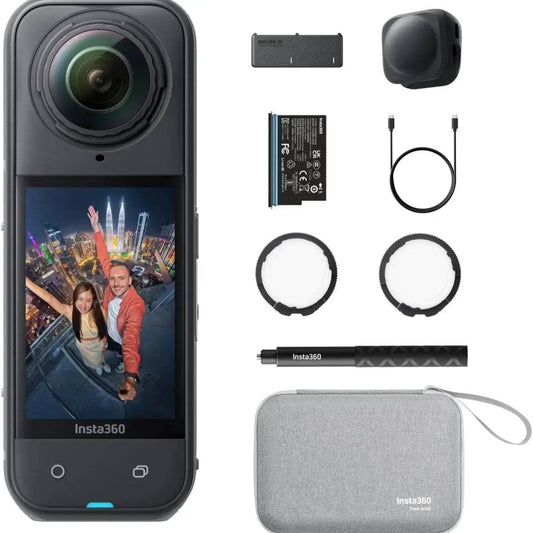 Insta360 X5 - Waterproof 8K 360° Action Camera, Leading Low Light, Invisible Selfie Stick Effect, Rugged and Replaceable Lens, 3-Hour Battery, Built-In Wind Guard, Stabilization, Triple AI Chip Design