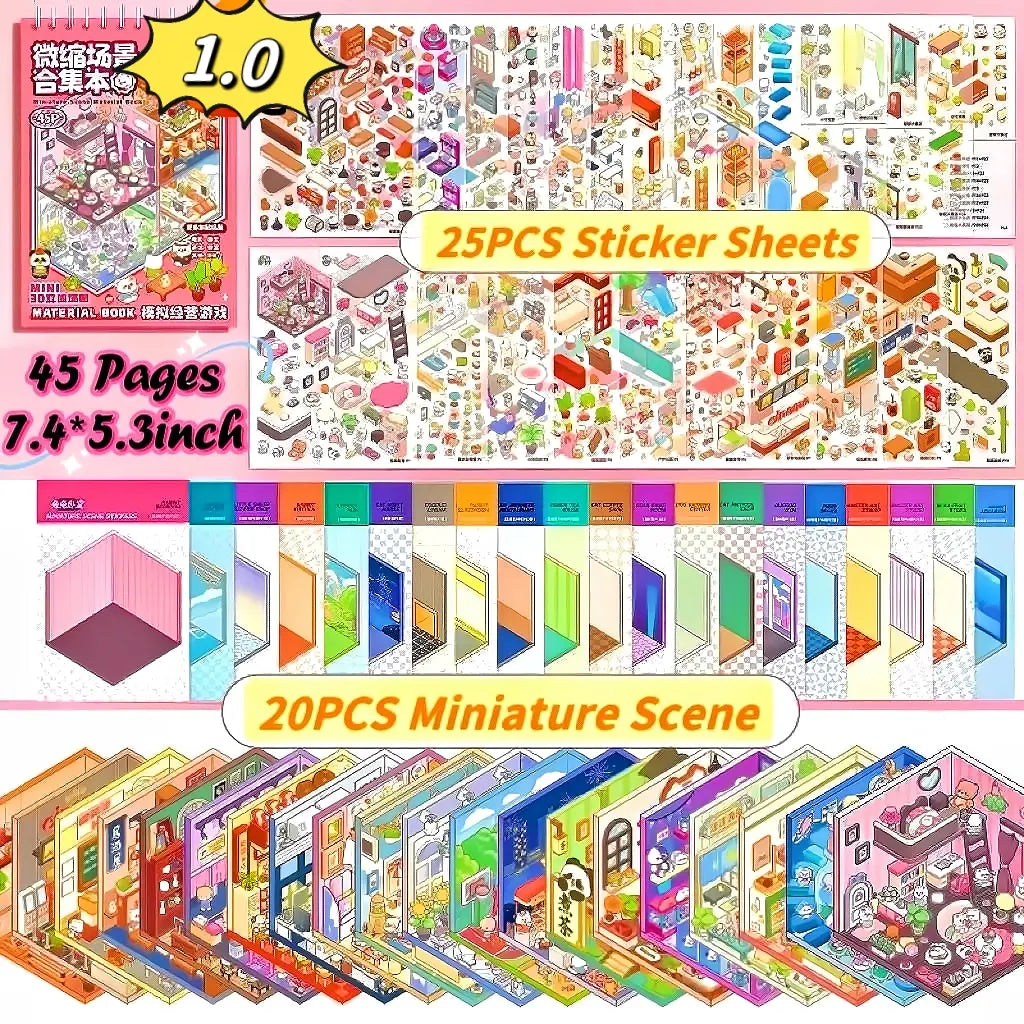 [Telado 1.0-13.0 Sticker Scene Books List] Most Loved 3D Sticker Scene Books, DIY Decorative Stickers for Crafting, Puzzle Stickers, Cute Cartoon Stickers, Creative Stickers for Scrapbooking, Journal Making, Toys & Hobbies