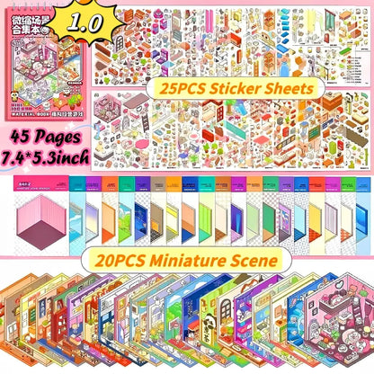 [Telado 1.0-13.0 Sticker Scene Books List] Most Loved 3D Sticker Scene Books, DIY Decorative Stickers for Crafting, Puzzle Stickers, Cute Cartoon Stickers, Creative Stickers for Scrapbooking, Journal Making, Toys & Hobbies