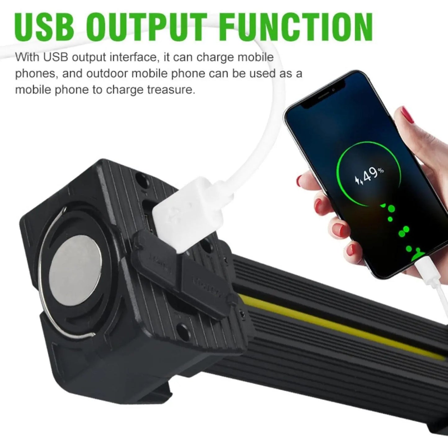 Gym Lamp for Posing - Portable Magnet LED Flashlight with Hanging Hook, 180 Degree Folding Magnetic Work Light, 7Th Gear Dimming Usb Rechargeable Headlamp，Usb Rechargeable Multi-Mode Gym Lights，Christmas Gifts Flashligh Essential Gift for Dad