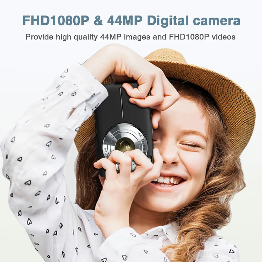 2026 Portable Mini Digital Camera - FHD Point-And-Shoot, 16X Digital Zoom, Anti-Shake, Self-Timer, USB Rechargeable, 32GB SD Card, Wrist Strap, Chip-Equipped Gadgets for Purse, Teen Boy Girl Gift, Cool Stuff for Daily Photography #Summervibes