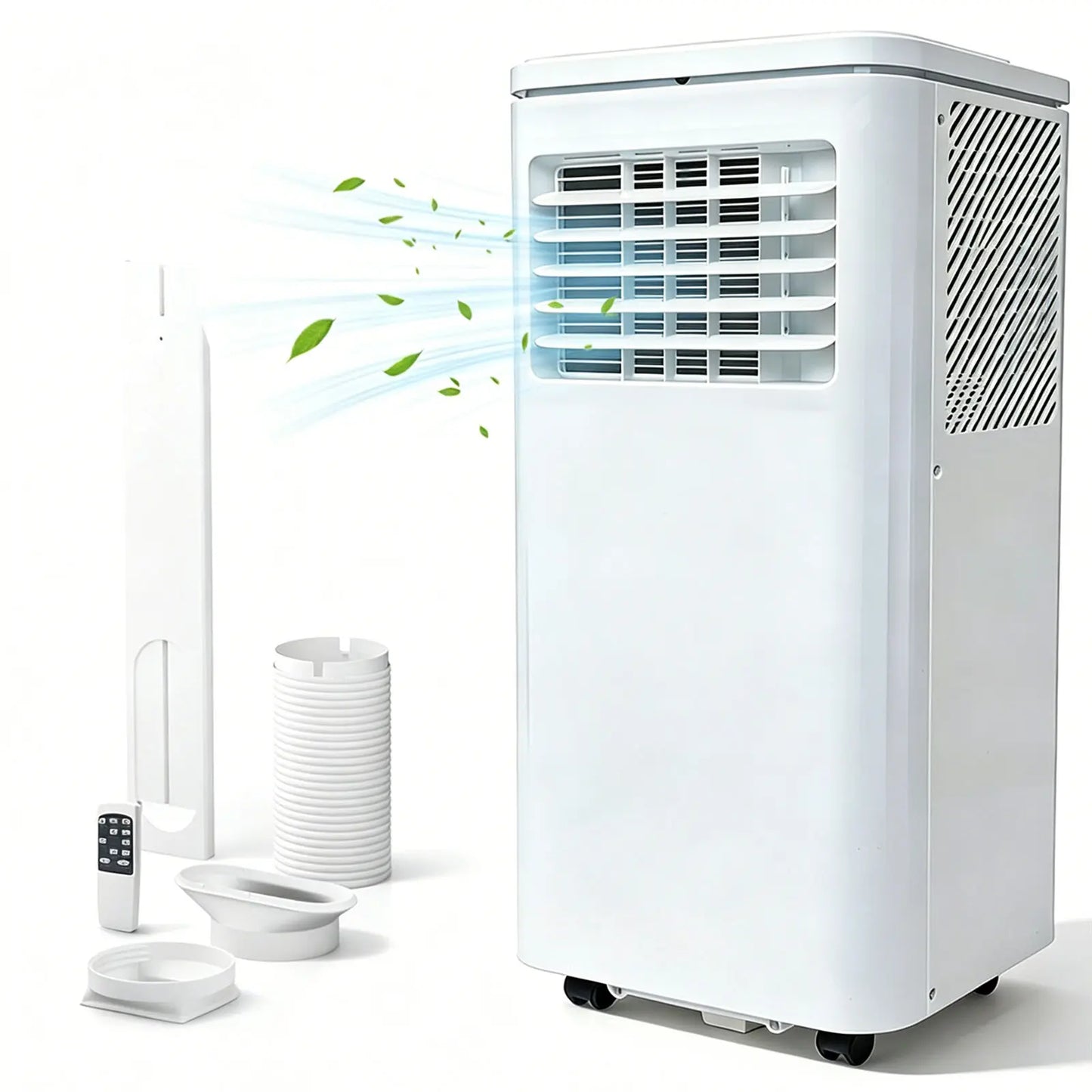 Garvee 14K/10K/8K BTU Portable Air Conditioner - 4-in-1 Cooling Unit with Dehumidifier, Fan, LED/LCD Display, Remote Control, 24-Hour Timer, 4-Way Swing, 360° Wheels, and Window Kit for Home and Office Use