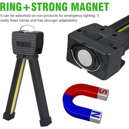 Gym Lamp for Posing - Portable Magnet LED Flashlight with Hanging Hook, 180 Degree Folding Magnetic Work Light, 7Th Gear Dimming Usb Rechargeable Headlamp，Usb Rechargeable Multi-Mode Gym Lights，Christmas Gifts Flashligh Essential Gift for Dad