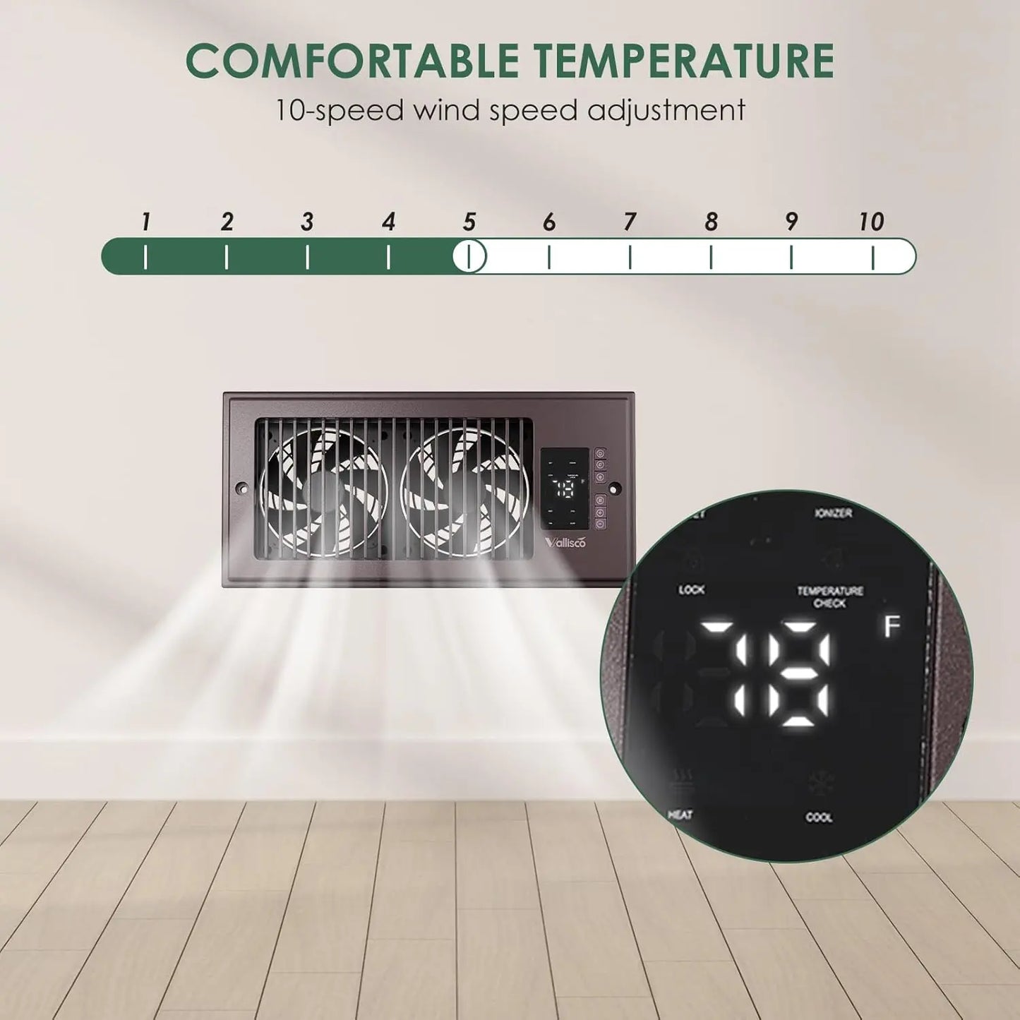 Father'S Day Register Booster Fan for 4” X 10” Register Holes, Window Fan, 10-Speed Quiet Ventilation Fan with Thermostat & Remote, Negative Ion Air Vent Booster, Enhances Airflow & Home Comfort Heating Circulation