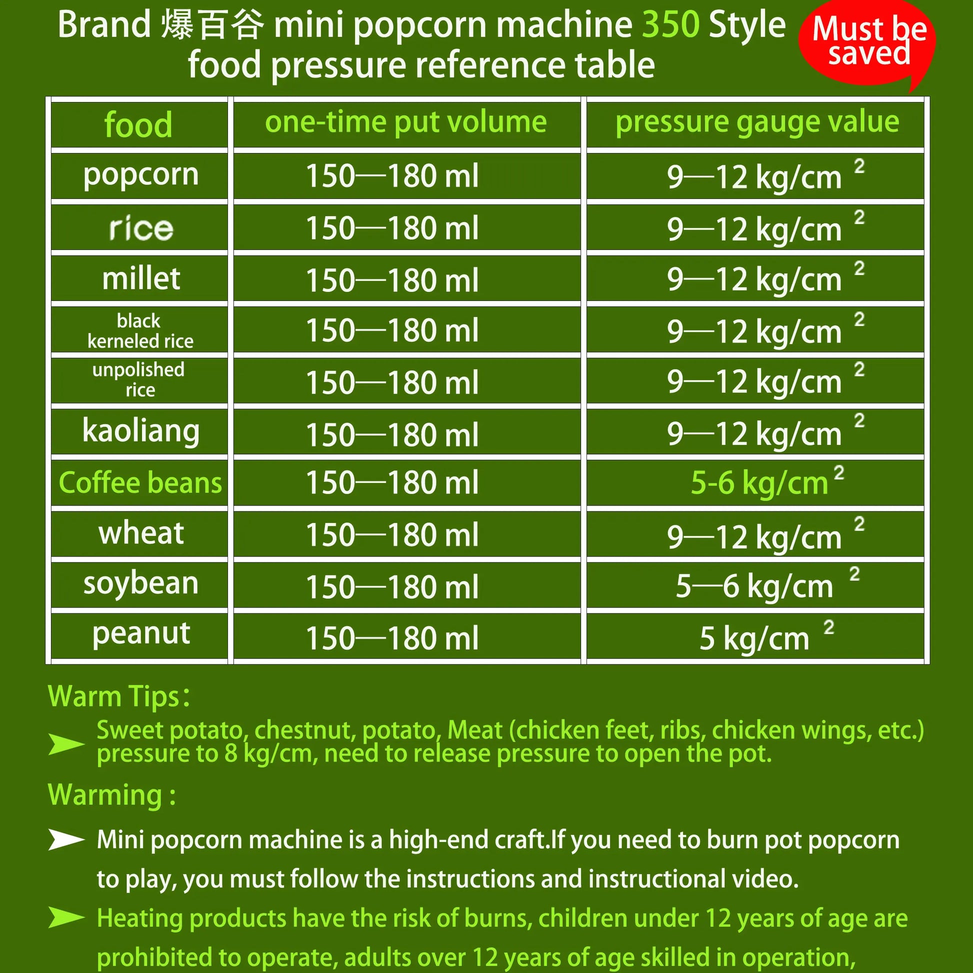 350Ml Popcorn Machine 2 Valves Gift Style Chinese BRAND Home Use Mini Popcorn Maker