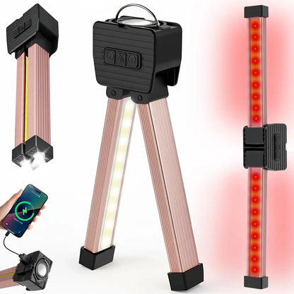 Gym Lamp for Posing - Portable Magnet LED Flashlight with Hanging Hook, 180 Degree Folding Magnetic Work Light, 7Th Gear Dimming Usb Rechargeable Headlamp，Usb Rechargeable Multi-Mode Gym Lights，Christmas Gifts Flashligh Essential Gift for Dad