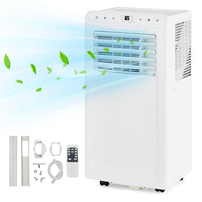Garvee 14K/10K/8K BTU Portable Air Conditioner - 4-in-1 Cooling Unit with Dehumidifier, Fan, LED/LCD Display, Remote Control, 24-Hour Timer, 4-Way Swing, 360° Wheels, and Window Kit for Home and Office Use