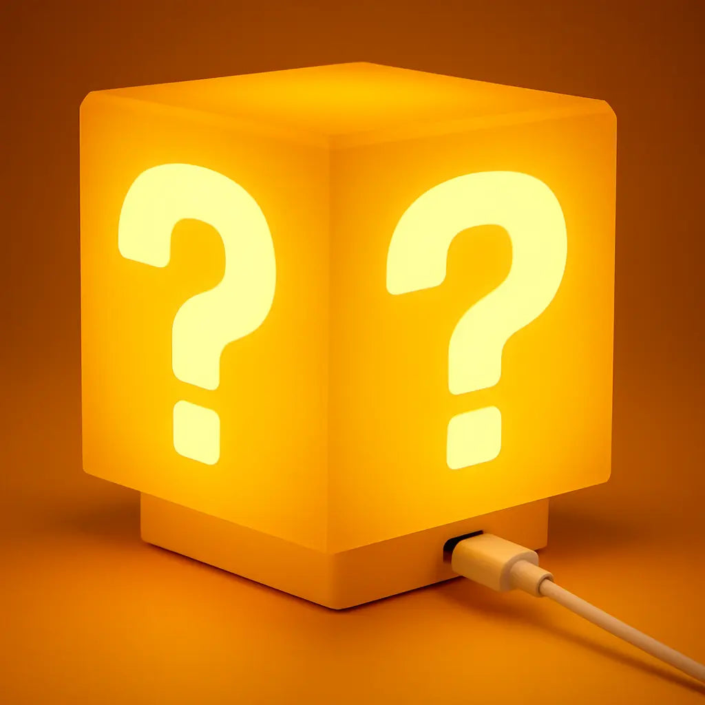 Question Block Lamp with Sound Effects USB Powered LED Night Light for Gaming Room Decor Birthday Gifts for Gamers Classic Pixel Art Design