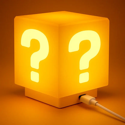 Question Block Lamp with Sound Effects USB Powered LED Night Light for Gaming Room Decor Birthday Gifts for Gamers Classic Pixel Art Design